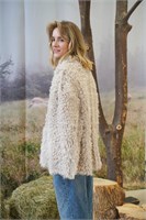 Двухсторонняя дубленка с шалевым воротником из длинношерстной овчины 2125